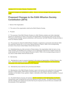 Proposed Changes to the Edith Wharton Society