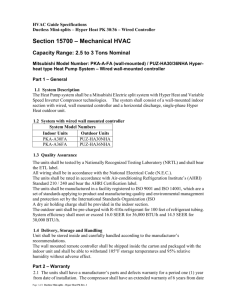 HVAC Guide Specifications - Mitsubishi Electric Cooling & Heating