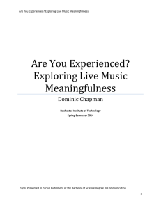Are You Experienced? Exploring Live Music Meaningfulness