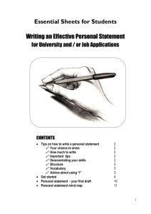 Personal Statements