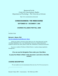 Syllabus for Consciousness - The WebCourse