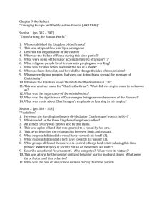 Chapter 9 Worksheet “Emerging Europe and the Byzantine Empire