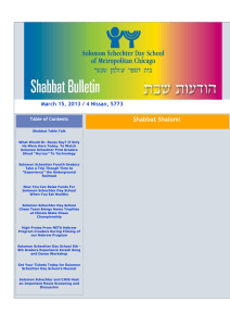 Shabbat Bulletin 3.15.2013 - Solomon Schechter Day School