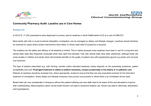 Community Pharmacy Audit: Laxative use in Care Homes