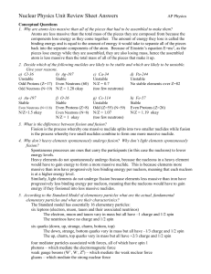 Nuclear Physics Unit Review Sheet Answers
