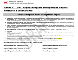 Project/Programme Report template