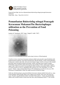 Pemanfaatan Bakteriofag sebagai Pencegah Keracunan