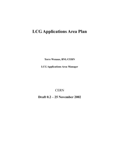 Applications area project plan V1, T. Wenaus et al