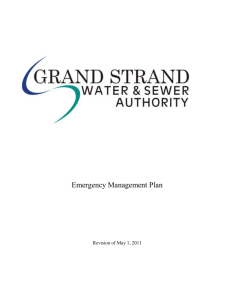 Emergency Management Plan Revision of May 1, 2011 TABLE OF