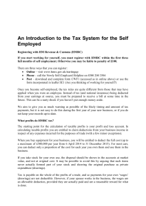 An Introduction to the Tax System for the Self Employed