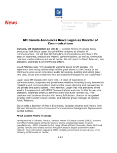 GM Canada Announces Bruce Logan as Director