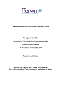 MA Leadership and Management (Further Education)