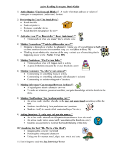 Active Reading Strategies: Study Guide