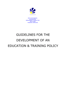 Guidelines for the Development of an Education and Training Policy