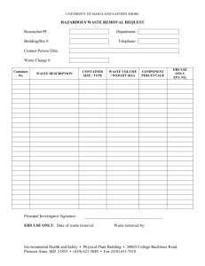 Chemical Waste Removal Request Form