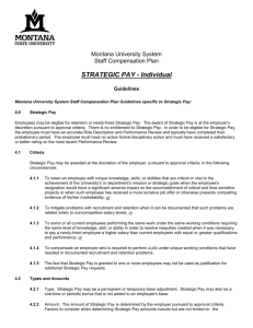 Strategic Pay - Montana State University
