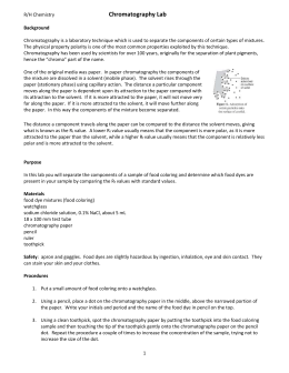 Chromatography Worksheet 2