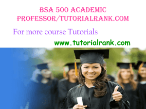 BSA 500 Entire Course BSA 500 Week 1 Learning Team Charter