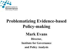 Problemitizing Evidence-Based Policy-Making