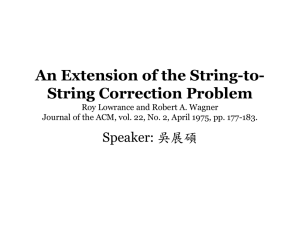 An Extension of the String-to-String Correction Problem Roy