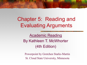 Evaluating Arguments (St. Cloud State University)