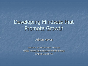 Developing Mindsets that Promote Growth