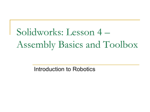 Solidworks: Lesson 4 – Assembly Basics and Toolbox