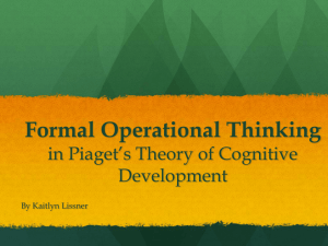 Formal Operational Thinking in Piaget*s Theory of Cognitive
