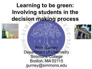 Learning to be green: Involving students in the decision making