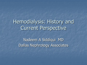 Hemodialysis: History and Current Perspective