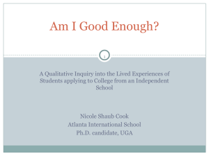 Am I Good Enough? A Qualitative Inquiry into the Lived