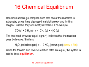 14 Chemical Equilibrium