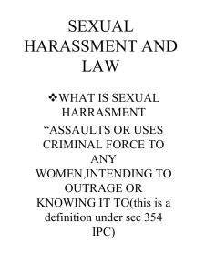 SEXUAL HARRASEMENT AND LAW