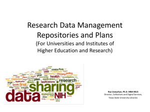 Data Management Repositories for Universities