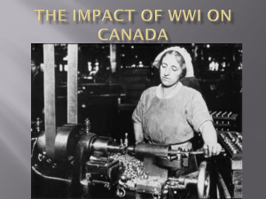Impact of WWI on Canada