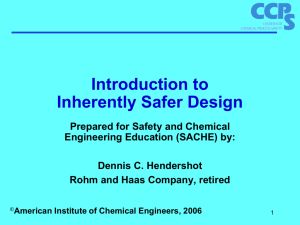 Introduction to Inherently Safer Design