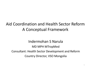 Aid Coordination and Health Sector Reform - VSO