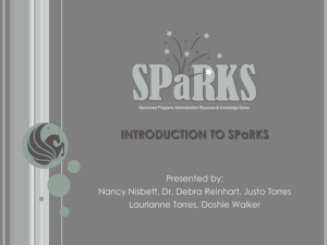 INTRODUCTION TO SPaRKS - SPARKS: Sponsored Programs