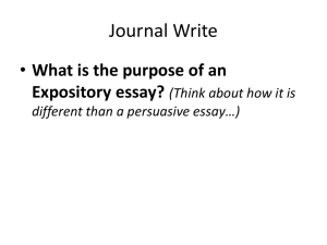 Expository Essay Elaboration Strategies