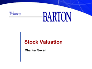 Notes for Chapter 7 (Stocks