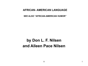 “AFRICAN-AMERICAN HUMOR” by Don LF Nilsen and Alleen Pace