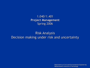 Lecture 4 Risk Analysis