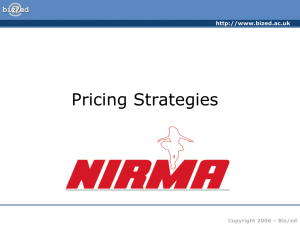 Pricing Strategies - PowerPoint Presentation