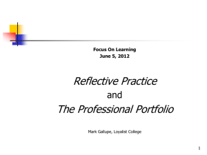 Introduction to Prior Learning Assessment and Portfolio Development.