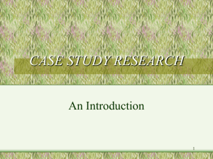 CASE STUDY RESEARCH: