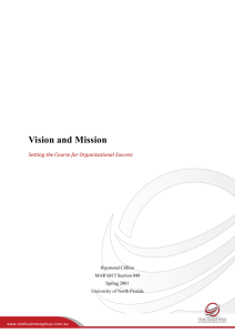 Vision and Mission – Setting the Course for Organizational Success