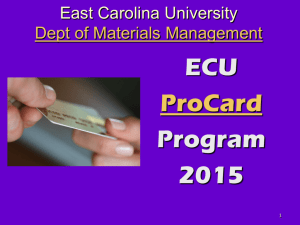 ecu purchasing card - East Carolina University