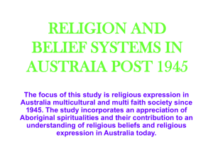 religion and belief systems in australia post 1945
