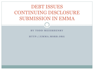 Debt Issue Continuing Disclosure Submission in EMMA