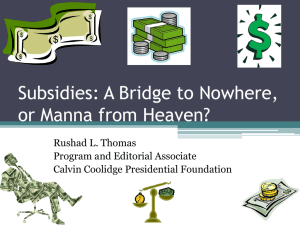 Subsidies - Calvin Coolidge Memorial Foundation